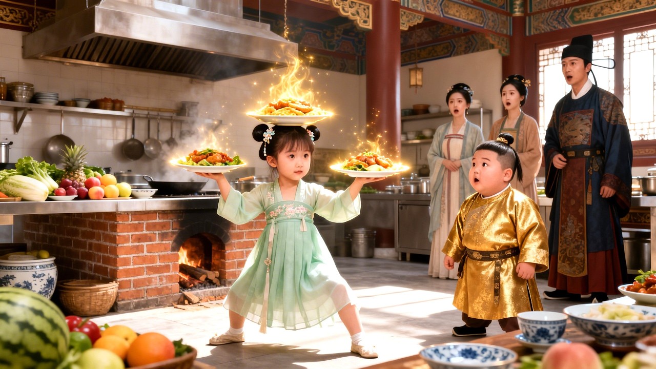 She's a hidden culinary prodigy; they sneaked into the kitchen to steal food and discovered her!