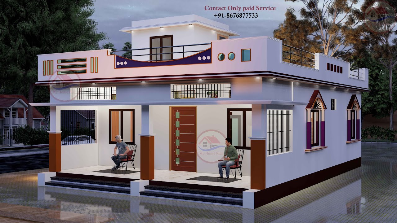 28x40 Ghar ka Design II Village Home Design II Ghar ka plan with 2Bhk II Beautiful House Plan