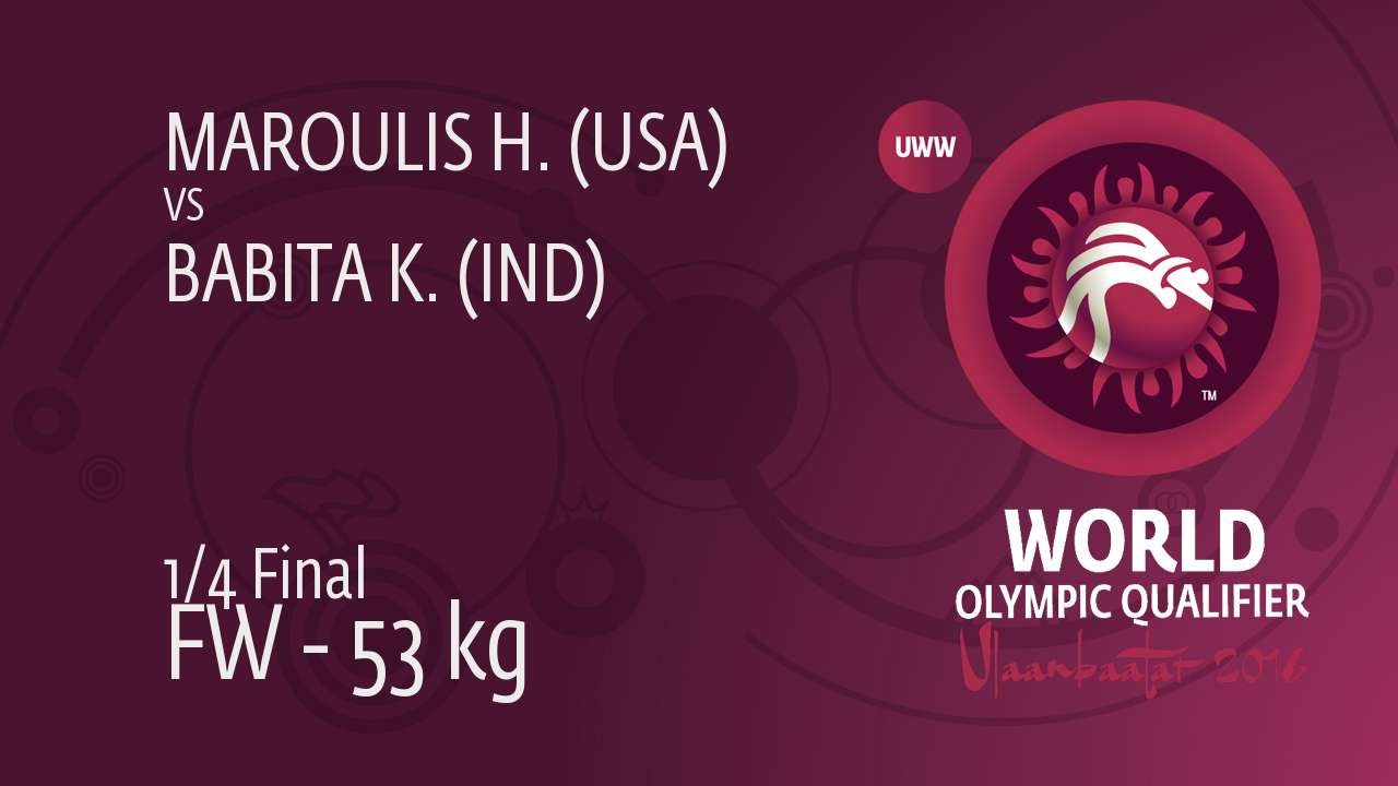 1/4 FW - 53 kg: H. MAROULIS (USA) df. K. BABITA (IND) by TF, 10-0