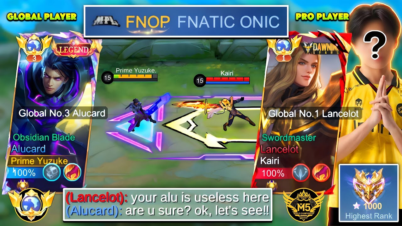 YUZUKE vs FNATIC ONIC LANCELOT | MPL’s World Best Fast Hand Player Vs Global Alucard | Who Win?🏆🔥