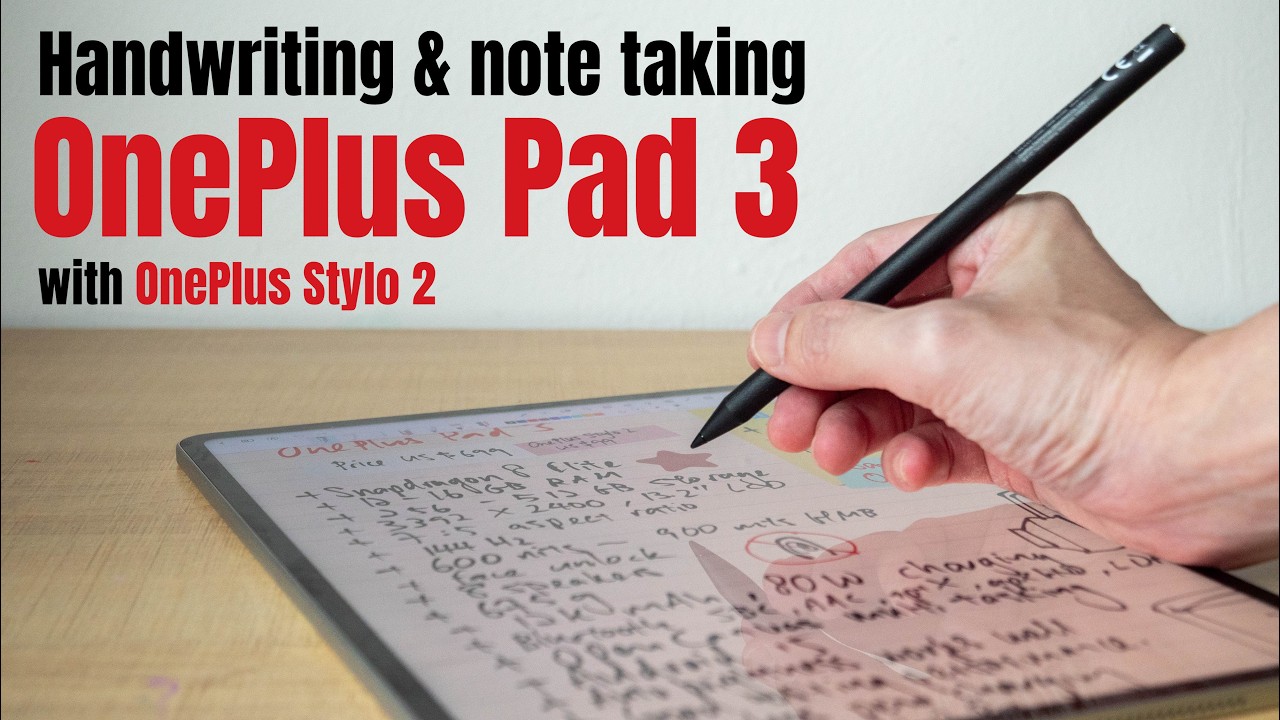 OnePlus Pad 3 note taking with Stylo 2