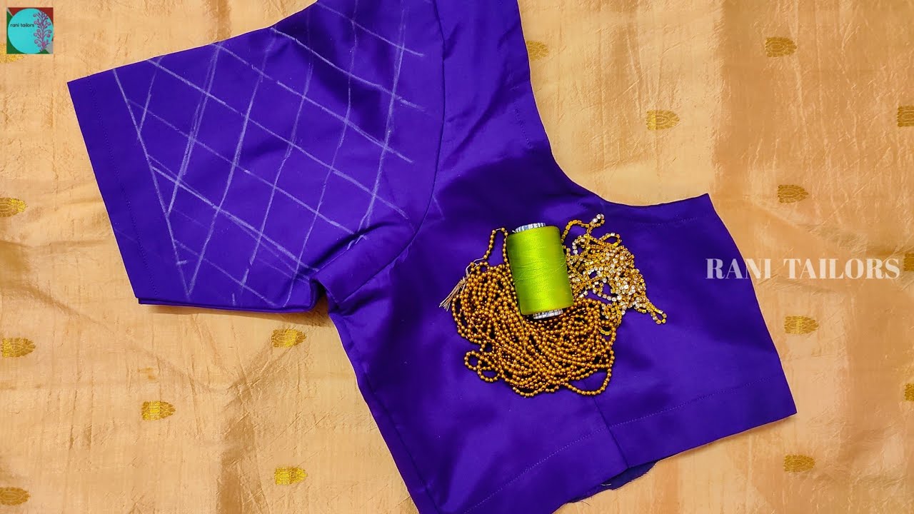 very attractive sleeve and neck design using normal needle same like aari