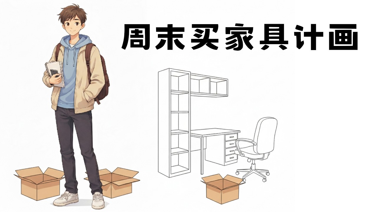 🛒🪑《周末买家具计画》｜中文生活小故事｜Learn Chinese HSK3