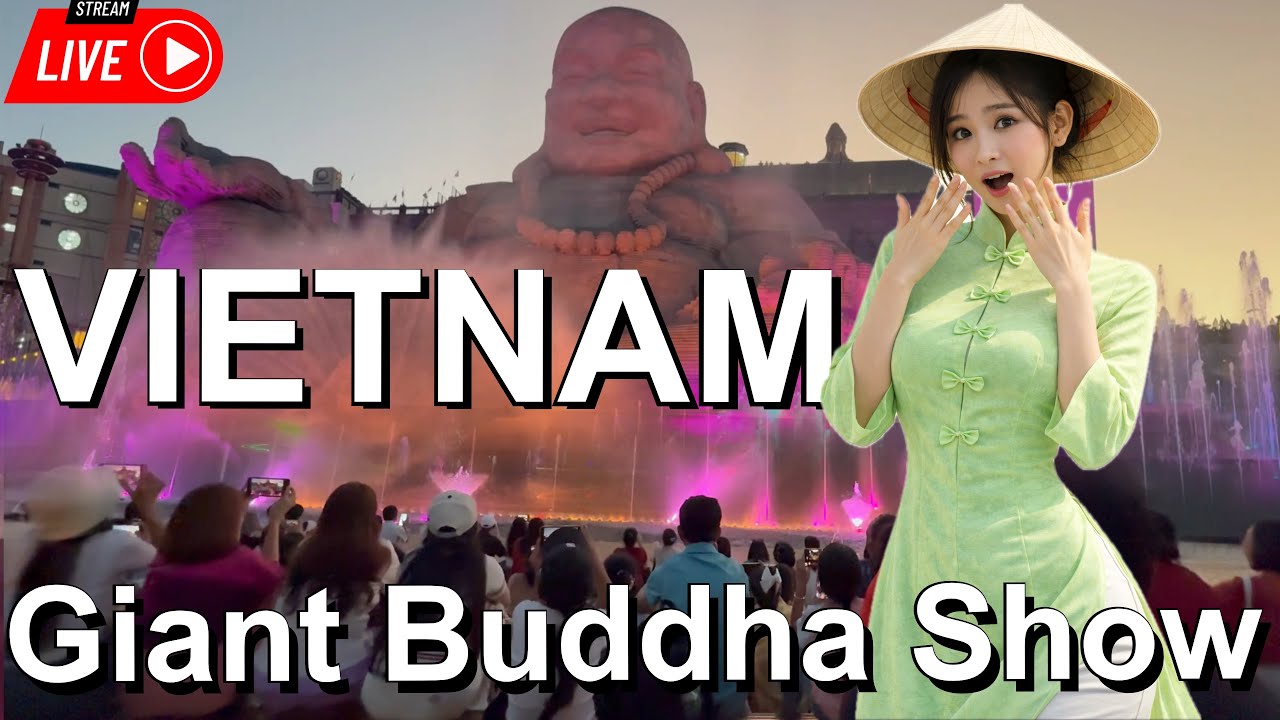 Vietnam Travel Live 🇻🇳 Tay Ninh Vietnam, Giant Buddha Show & Night Lights (4K)
