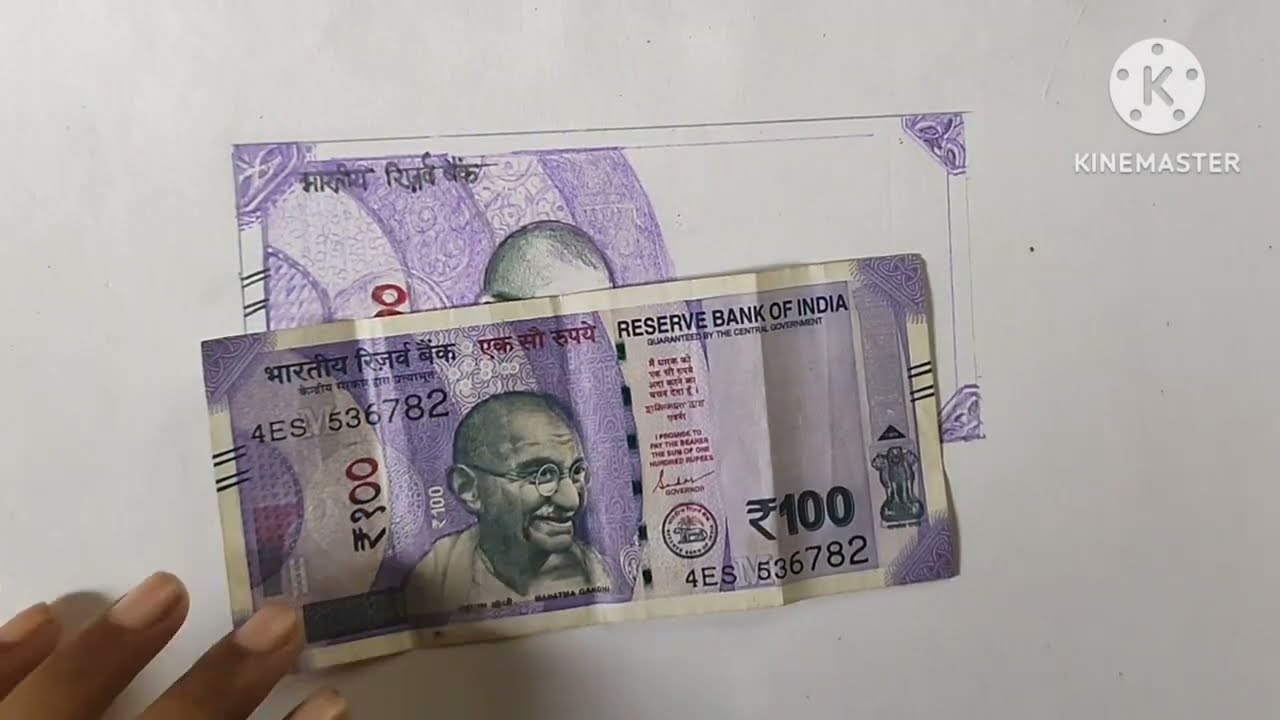 How to draw 100 rupees note// 100 ₹ ka note kaise bnae//