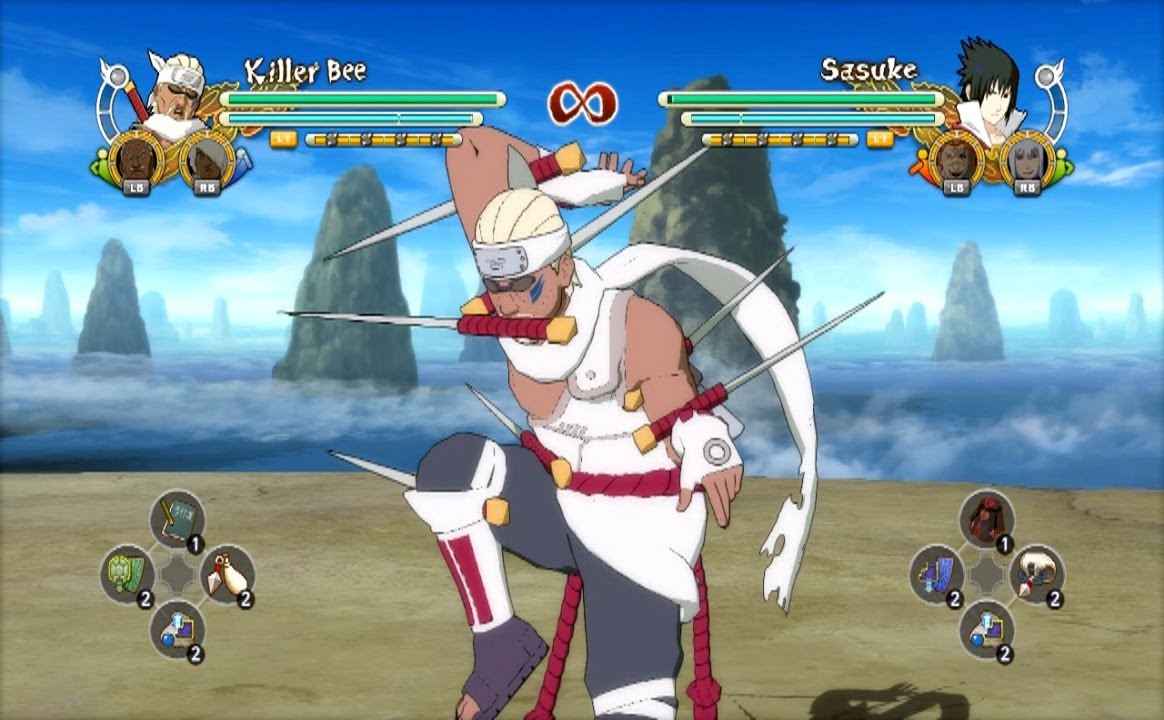 Naruto Ultimate Ninja Storm 3 Killer Bee (Seven Swords Dance) Complete Moveset with Command List