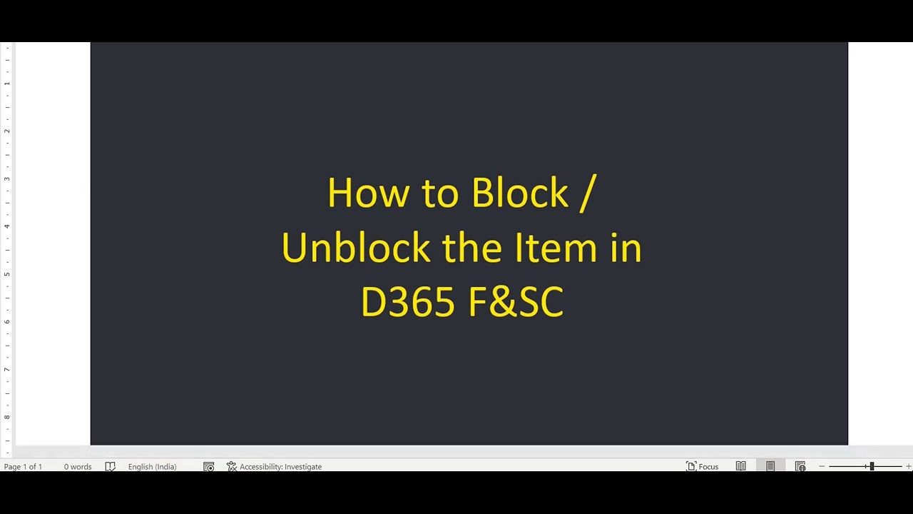 How to block and unblock an item in Microsoft Dynamics 365 Finance and Supply Change: D365infobites