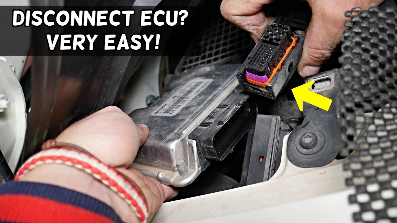HOW TO DISCONNECT REMOVE ENGINE COMPUTER ECU ON VW AUDI PORSCHE