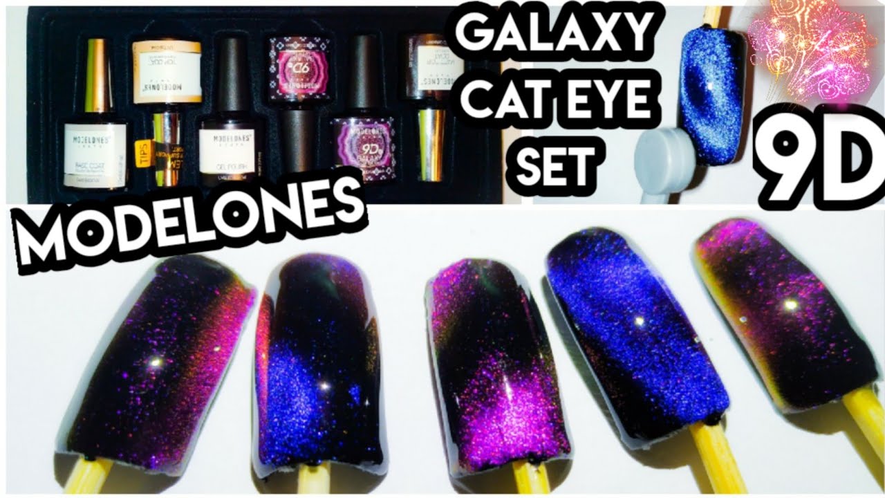 9D Galaxy Cat Eye Gel Nail Polish Set. Magnetic Nail Polish. Modelones