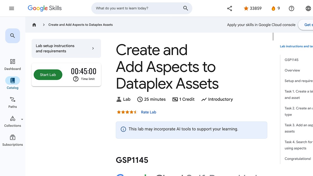 Create and Add Aspects to Dataplex Assets GSP1145