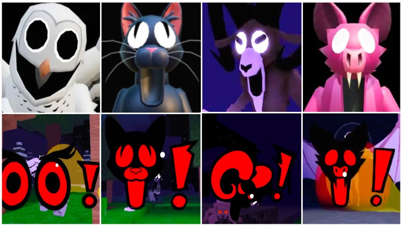 RAM vs OWL vs BAT vs CAT vs DEER Jumpscare In - 99 Nights In The Forest | Roblox