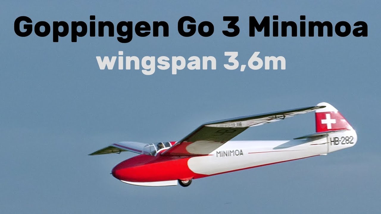 Goppingen Go 3 Minimoa | 3,6m scale RC glider | 4K | Jirice 2024