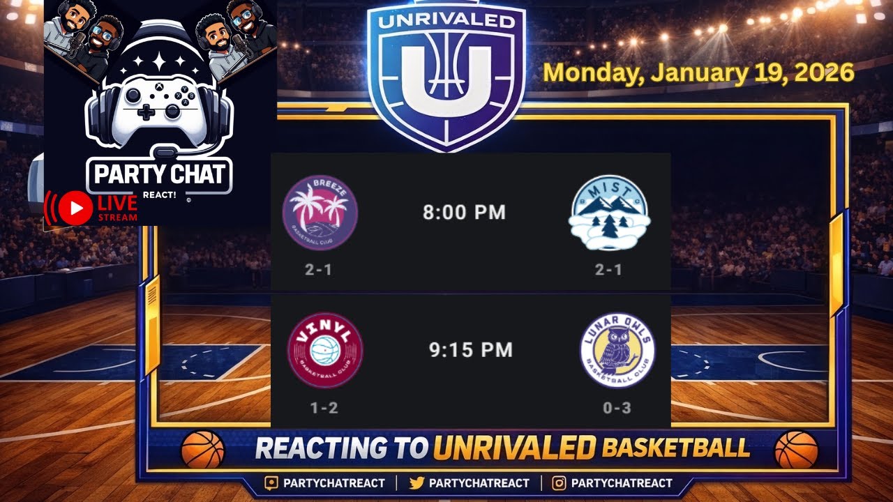 Unrivaled Basketball Live Reactions! - Breeze vs. Mist & Vinyl vs. Lunar Owls (Mon. Jan. 19, 2026)