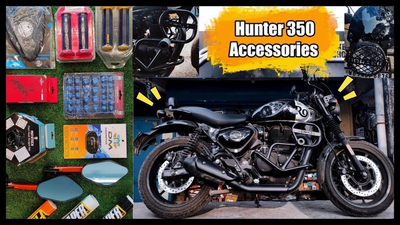 Royal Enfield Hunter 350 Modification | All Accessories For Hunter 350 | The Biker Shop - Siliguri.🔥