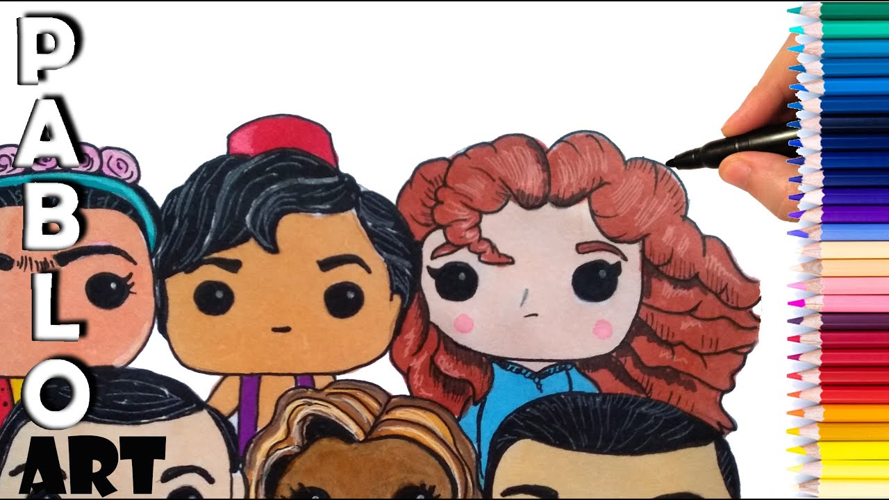 How to color Merida Disney Princess as Funko Pop | Learn to Draw step by step