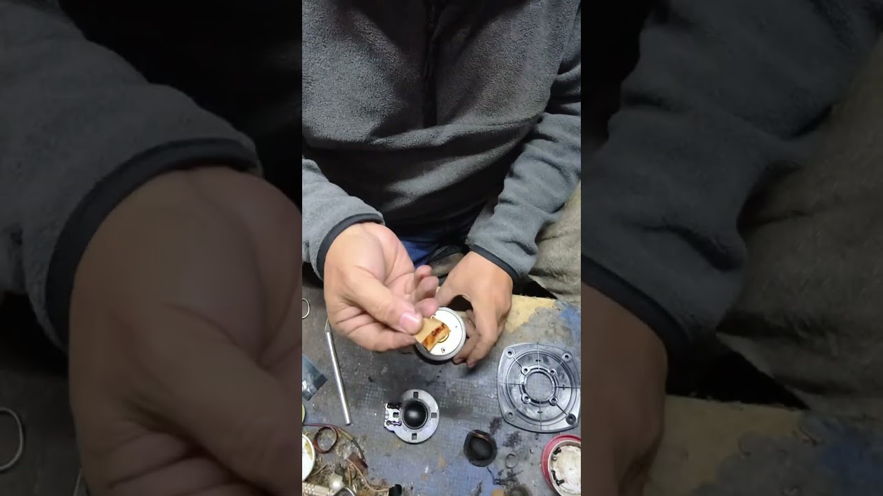 Reparación de tweter Fisher cambio de diafragma #reparaciondebocinasboom 