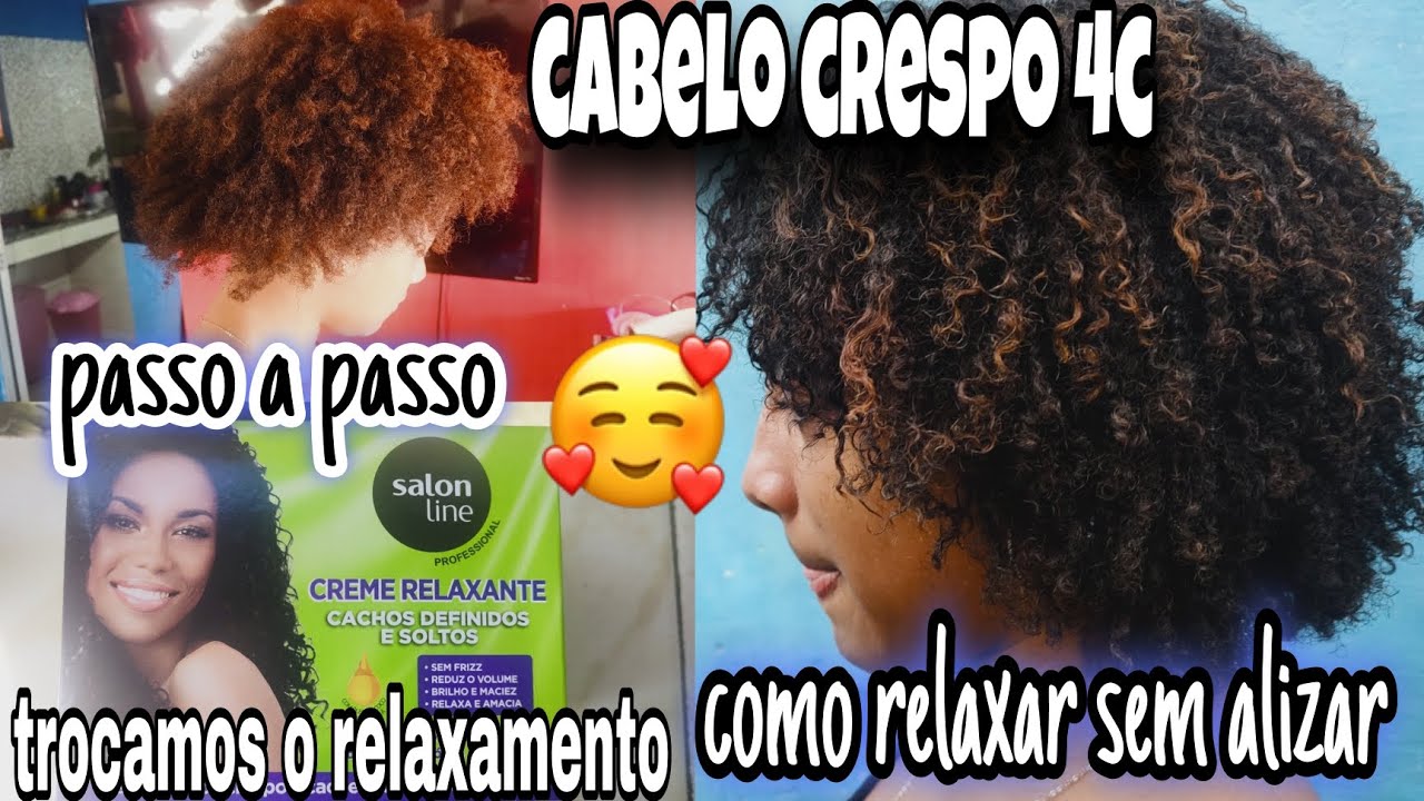 COMO RELAXAR  CABELO CRESPO 4C EM CASA