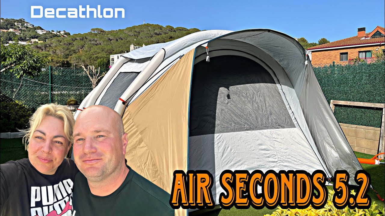 La mejor tienda hinchable de Decathlon AirSeconds 5.2 ⛺️montamos una tienda familiar nuestro jardín