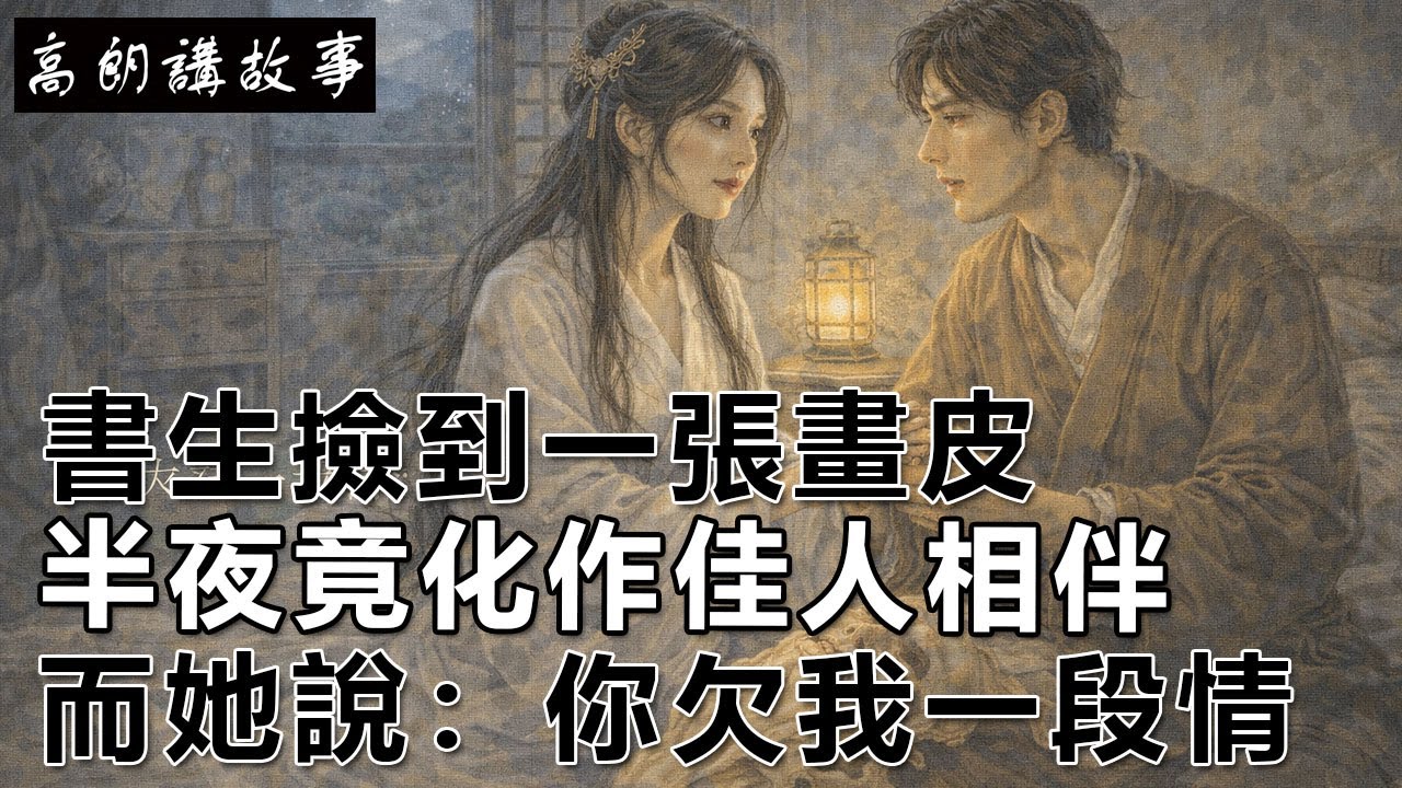 民間故事：書生撿到一張畫皮，半夜竟化作佳人相伴，而她說：你欠我一段情｜高朗講故事
