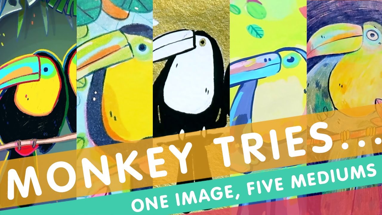 One Image, Five Mediums - Drawing the same thing for a week! | Art Challenge | Chatty Art Video