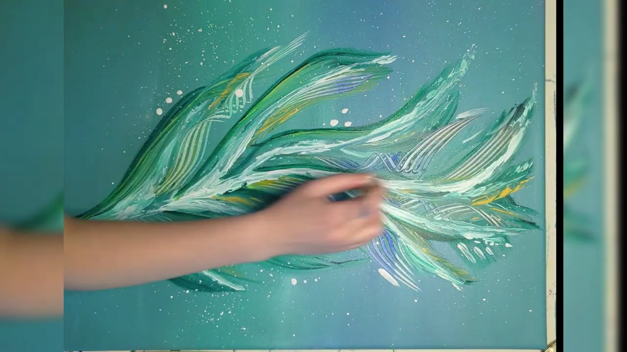 Nature Inspired Art | Acrylic Painting Demo | Blue & Green
