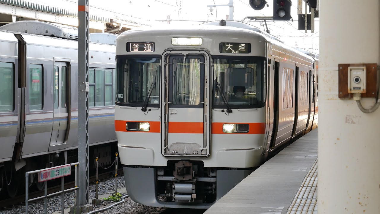JR東海　313系5000番台（Y102）普通大垣行　米原駅　2020/5/7（4K UHD）