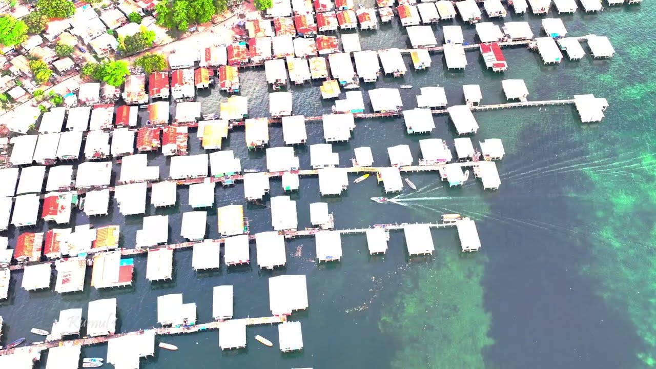 Drone View of Hanuabada Village | Stunning Aerial of Fairfax Harbor, Papua New Guinea.