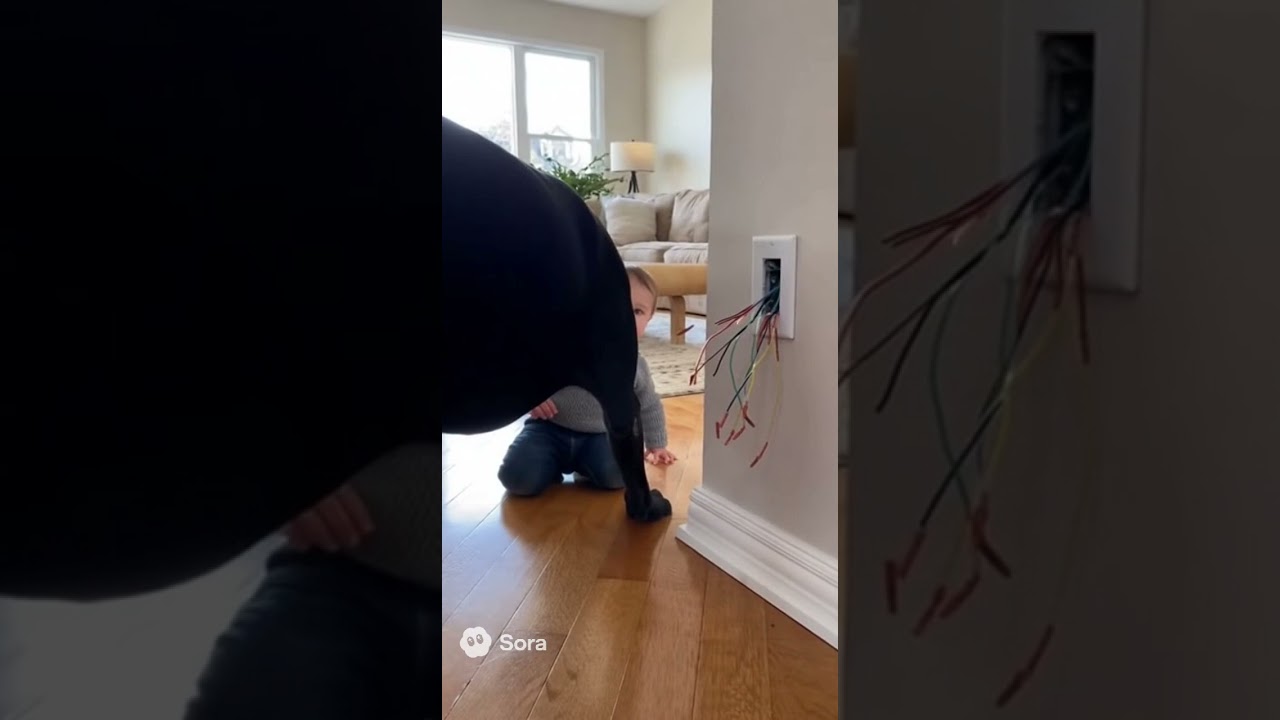 INSTINCT! ⚡️ Dog Senses Danger & Saves Toddler From Exposed Wires