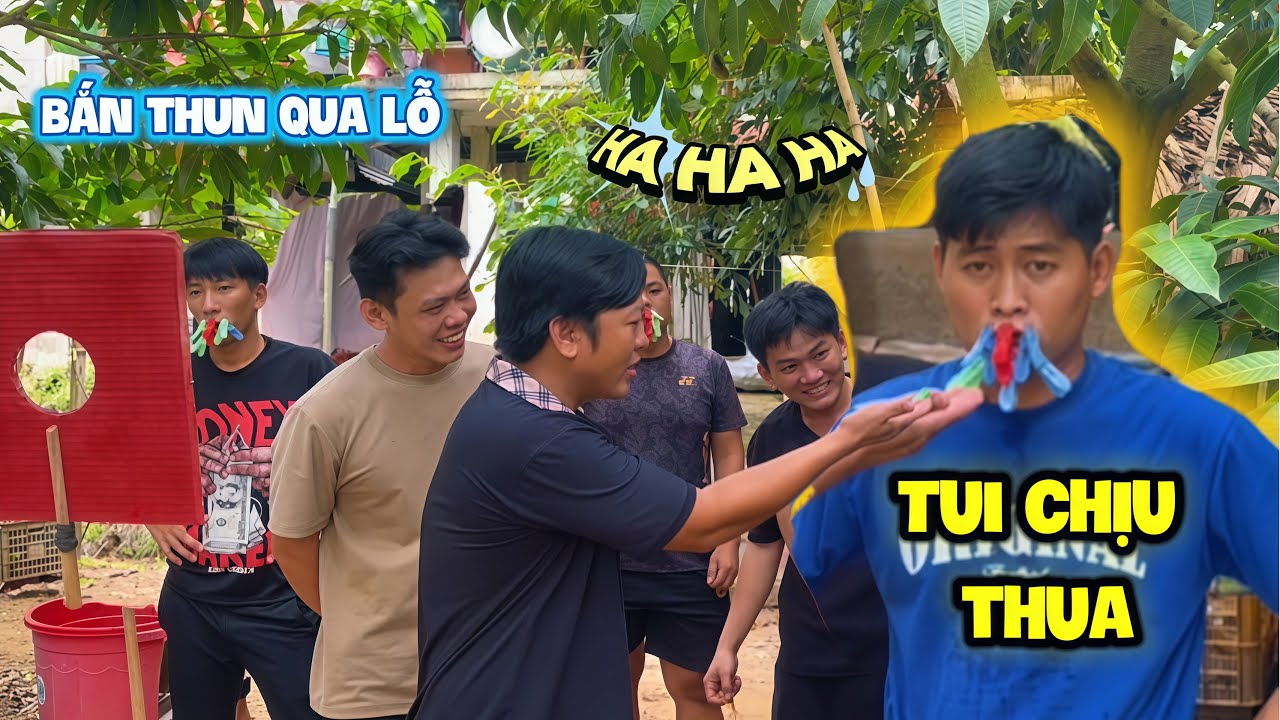 Trò chơi bắn thun qua lổ vui nhộn cười ra nước mắt quá đen cho đội hoài phong | HoàiPhong TV