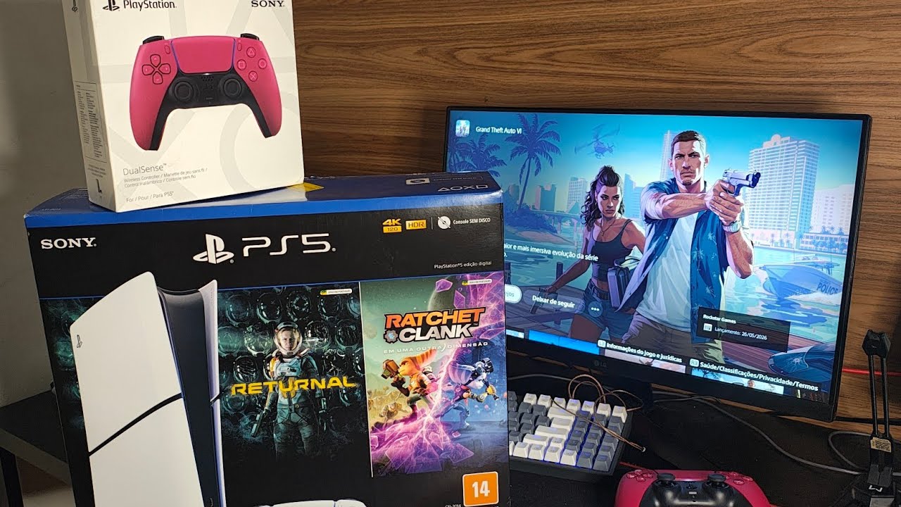 EU COMPREI UM PS5 SLIM (SIM, CULPA DO GTA VI) Unboxing e primeiras impressões