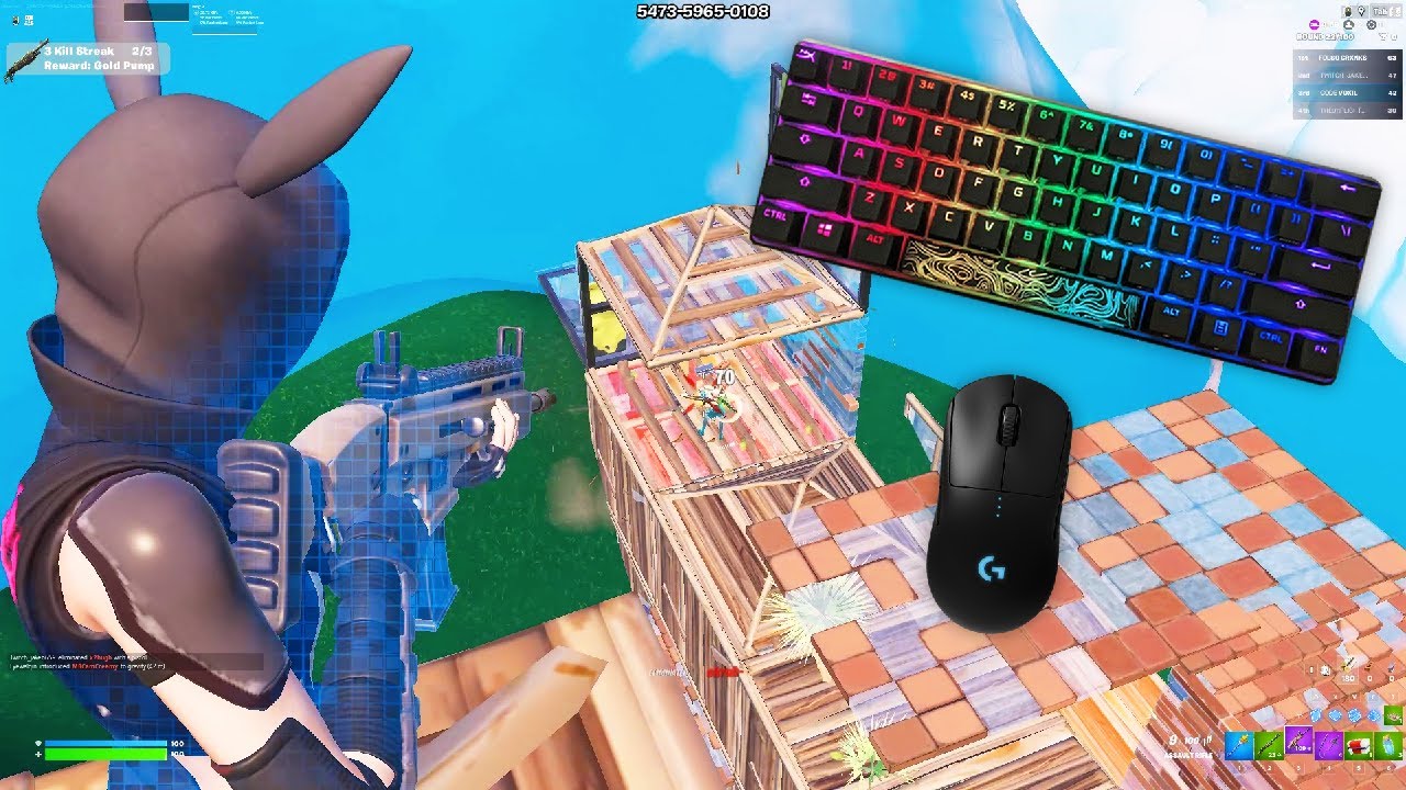 HyperX Alloy Origins 60 Fortnite😴Keyboard Sounds 240FPS Gameplay