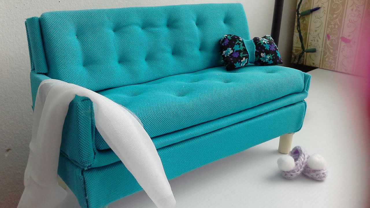 Como hacer sofá para muñecas barbie ♡ diy:Sofa for barbie dolls