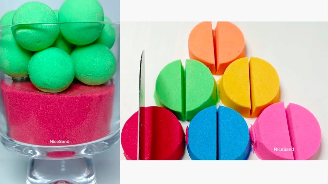 Very Satisfying and Relaxing Kinetic Sand ASMR Video 40 Perfect Crunch and Clean Cuts