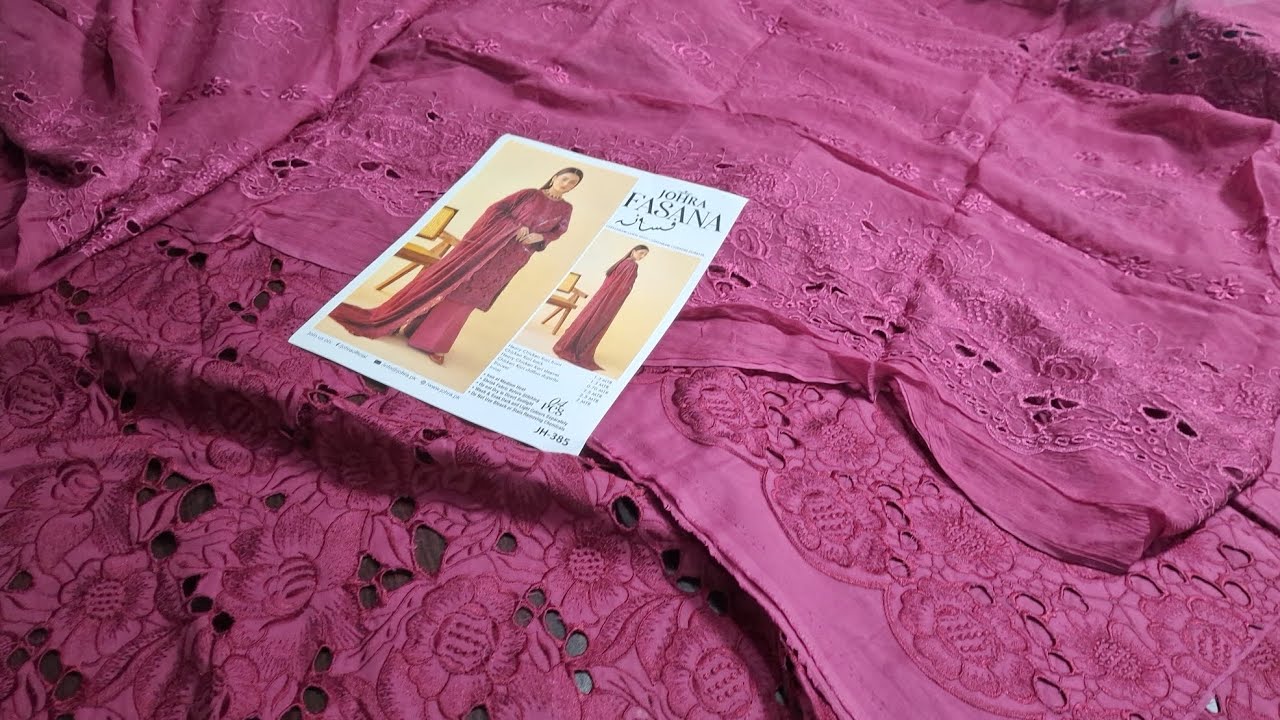 EID BELLS 💕 HEAVY💞 CHIKANKARI BY ✨ JOHRA SUMMER 🌞 DRESS WITH SHIFFON CUTWORK DUPATTAZ 3pc 