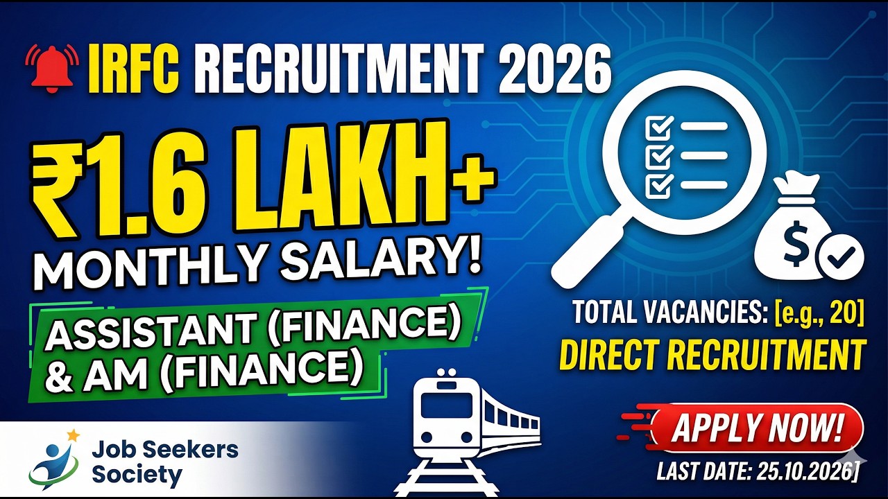 🚨 IRFC RECRUITMENT 2026 OUT! ₹1.6 LAKH+ MONTHLY SALARY | Assistant Manager Finance Jobs |