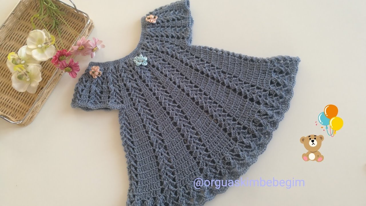 TIĞ İŞİ PRENSES BEBEK ELBİSESİ NASIL ÖRÜLÜR?#babycrochet #babydress