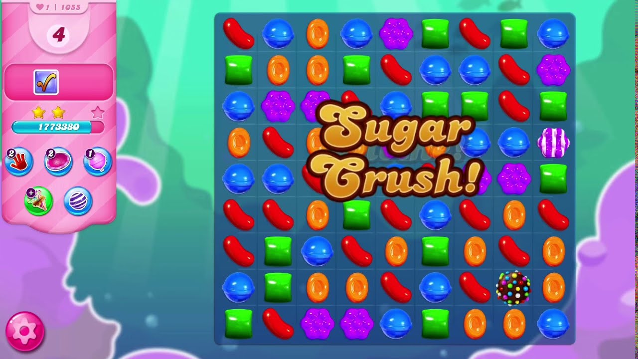 Candy Crush Saga Level 1055 - Only 1 move & less than 10 seconds!!!