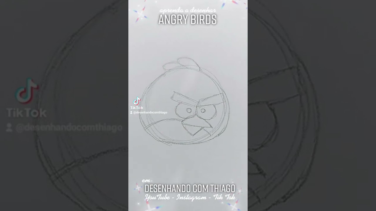 Angry birds em Desenhando com Thiago #desenho #tutorial #angrybirds #passarinho #game
