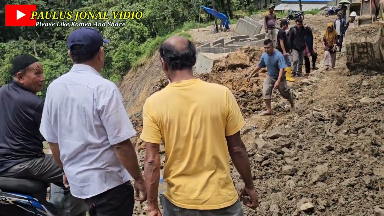 Pembuatan Drainase Dilereng Tebing || Bos Besar Proyek Tinjau Batu Jomba Sebelum Dilalui Kendaraan