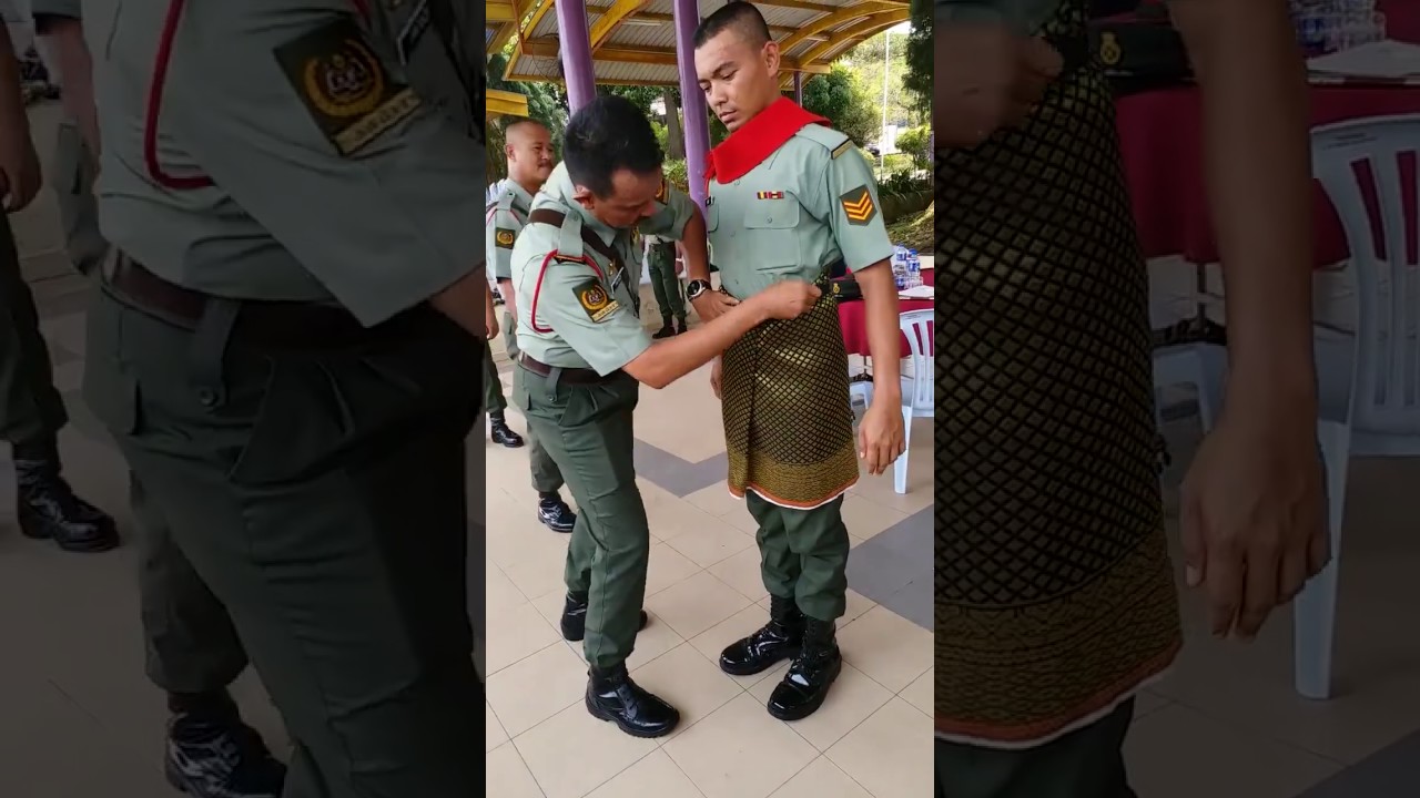 Terbaik -  cara tentera pakai sampin (Tutorial pakai sampin)