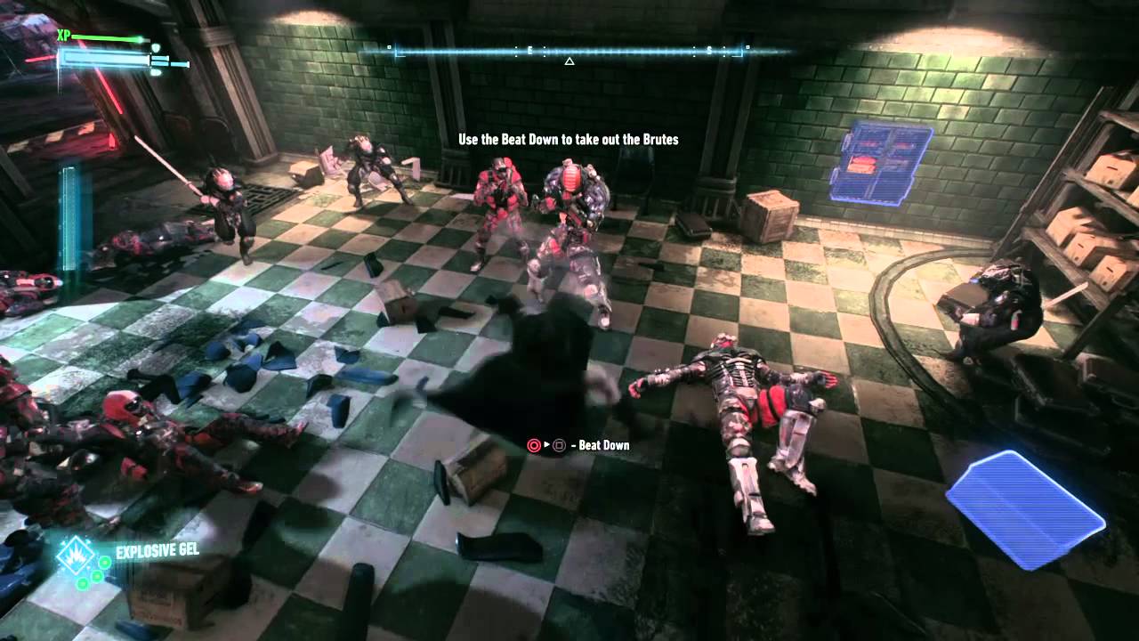BATMAN ARKHAM KNIGHT Tunnel Brute Fight (HARD MODE)