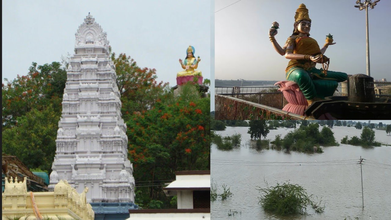 ప్రమాదం లో బాసర పొంగి పొర్లుతున్న గోదావరి నది నీట మునిగిన బాసర దేవాలయం భయపడుతున్న ప్రాంత ప్రజానీకం 