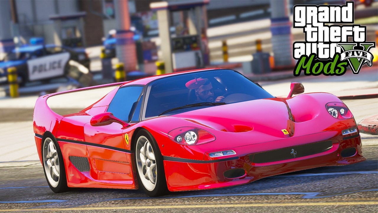FUGA DA POLICIA COM FERRARI F50 1995! - GTA V MOD