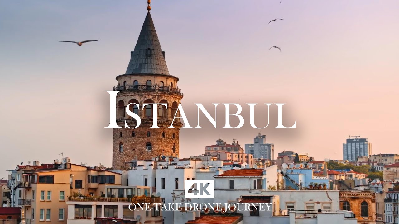 ISTANBUL in 4K – Relaxing Piano, Oud & Kanun Drone Journey Over the Galata Tower