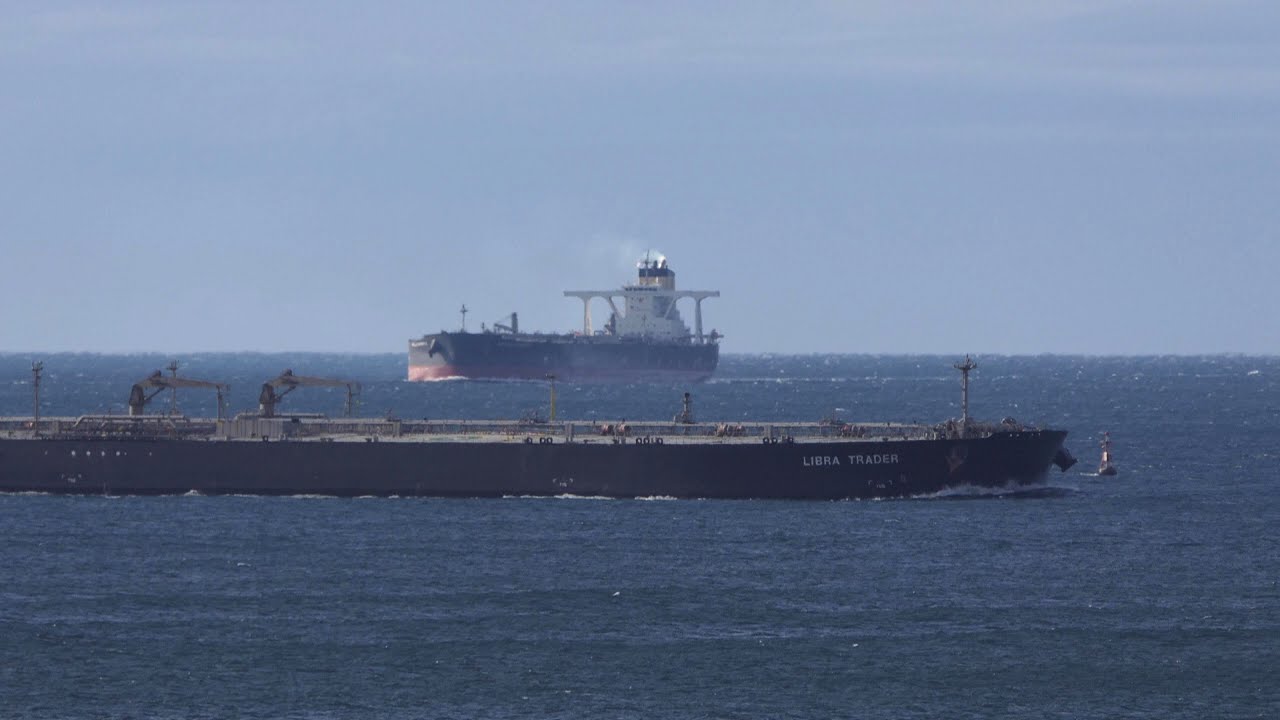 Two crude oil tankers pass through Irago Strait