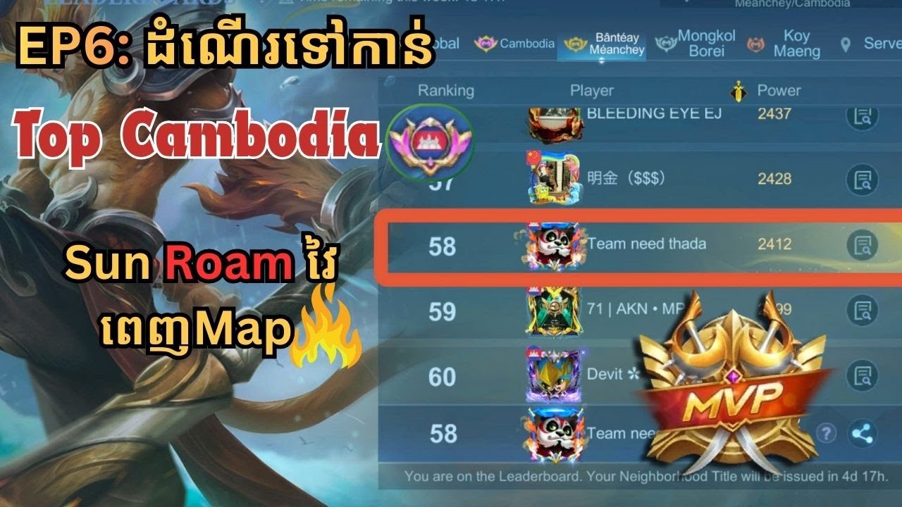 EP6 ដំណើរទៅកាន់ Top Cambodia Sun😱| យកSun Roam វៃពេញMap😱🥶
