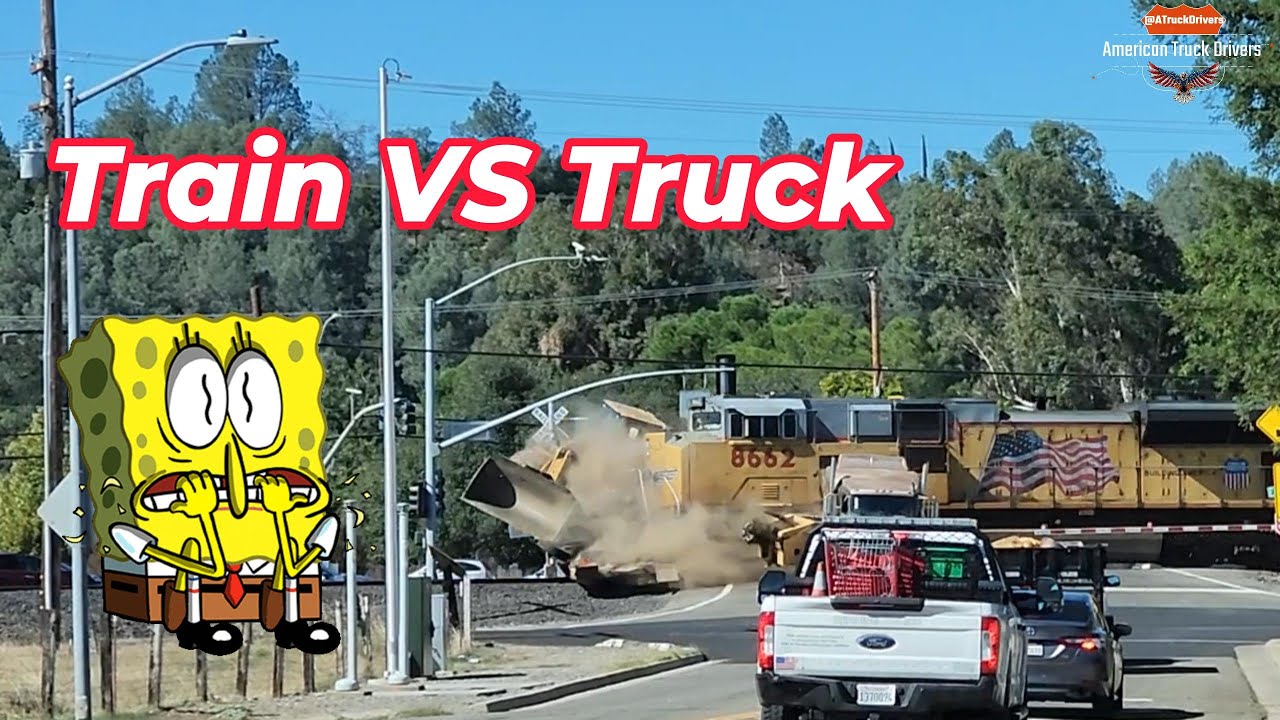 Fast-moving train tosses tractor stuck on tracks