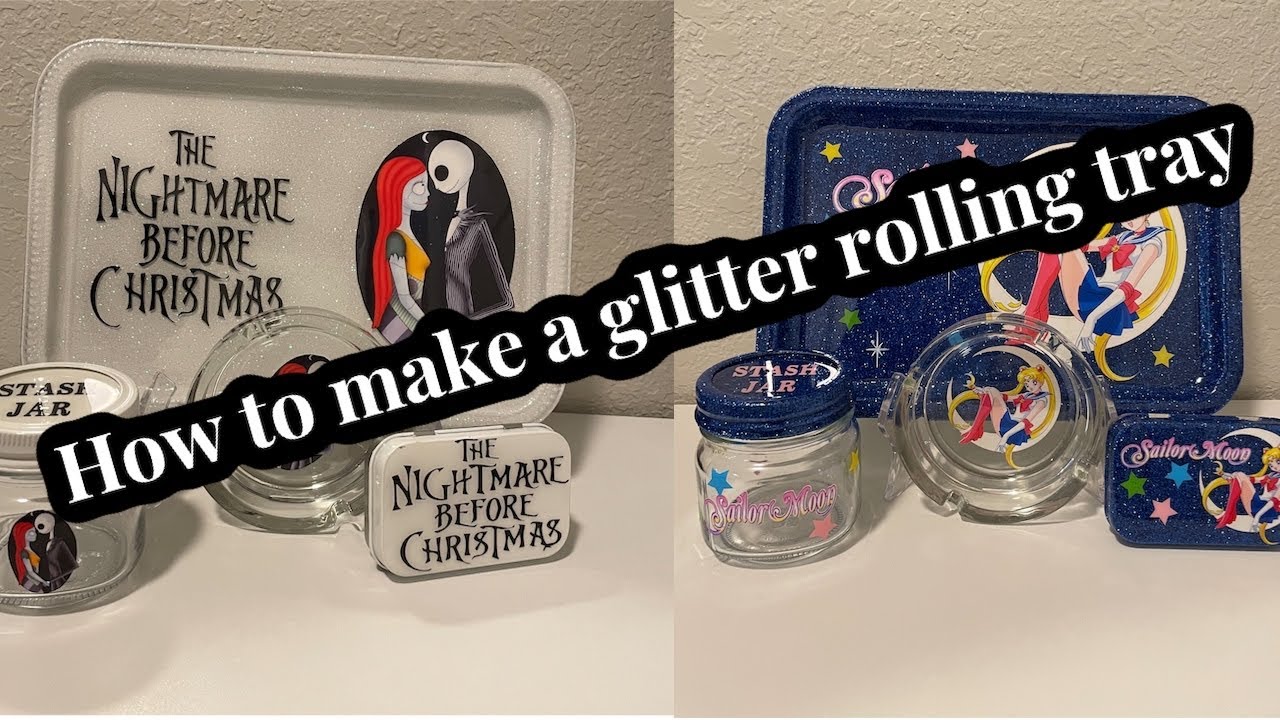 How to make a Glitter Rolling Tray | Without Mod Podge | Step by step glitter Rolling Tray