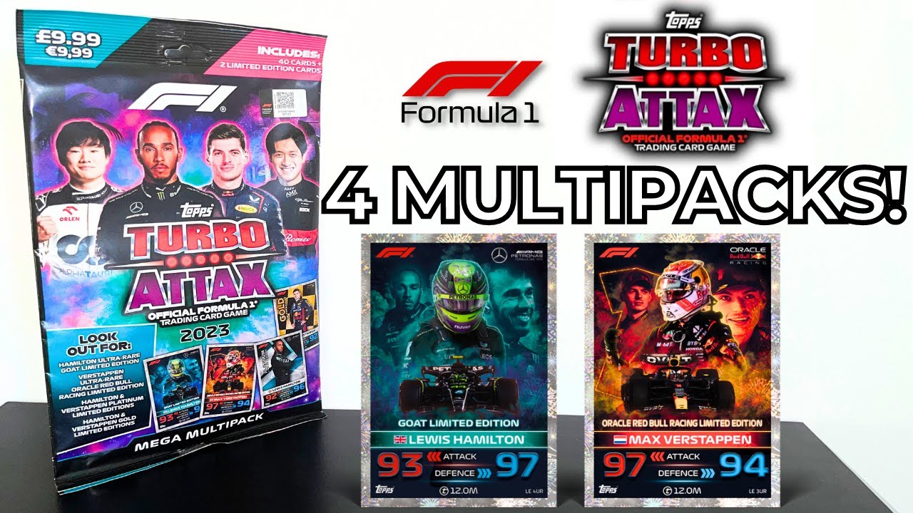 VERSTAPPEN & HAMILTON ULTRA RARE LE CARDS! | TOPPS FORMULA 1 TURBO ATTAX 2023 | 4X MULTIPACK OPENING