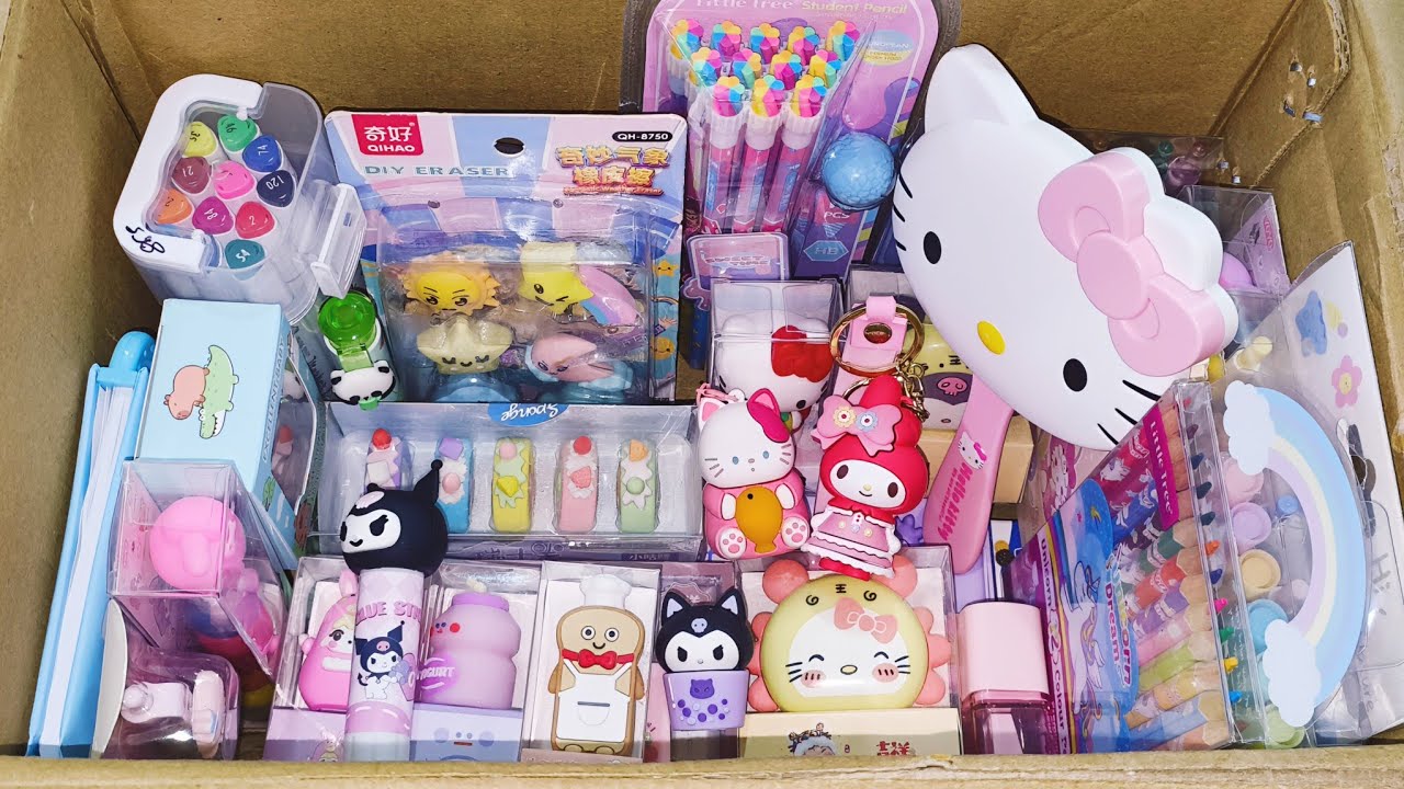 Unboxing surprise fancy stationery| sanrio stationery, chef eraser, kuromi glue #stationery #sanrio